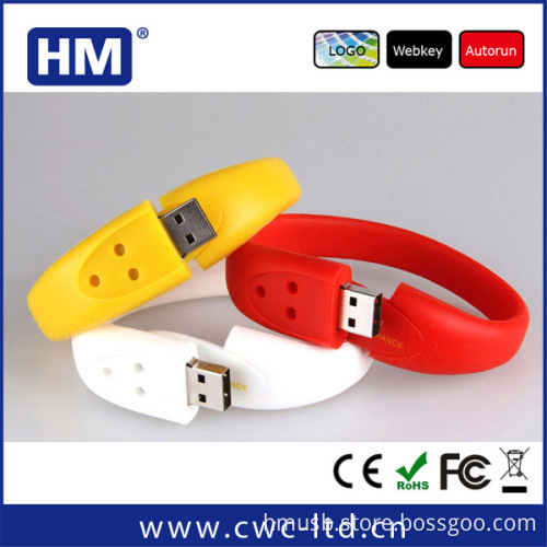 2014 Alibaba factory supply personalised custom logo usb bracelet flash drive